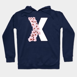 Colorful capital letter X patterned with sakura twig Hoodie